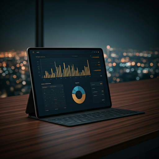 Financial dashboard on a tablet
