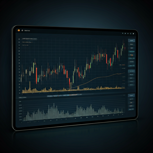 Sophisticated financial data dashboard showing market trends and analytics